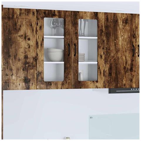 Pensile cucina Rovere fumé 80 x 31 x 80 cm Legno multistrato - Foto 2