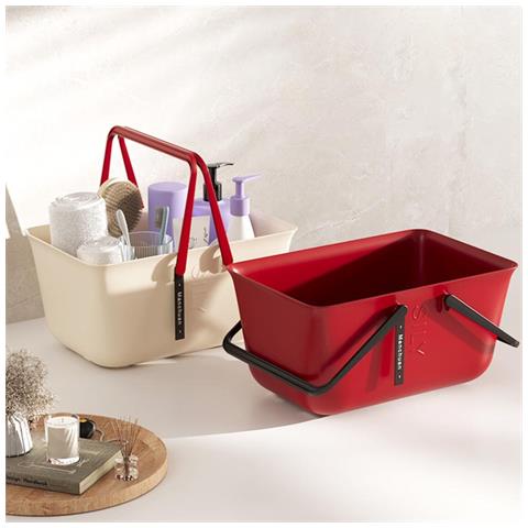 Cesto Doccia Portatile Piccolo - Organizer Bagno Con Drenaggio Rapido Red - Foto 6