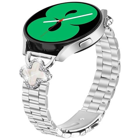 Elegante Bracciale A Quadrifoglio In Acciaio Inossidabile Argentato Compatibile Con Samsung Galaxy Watch - Foto 2