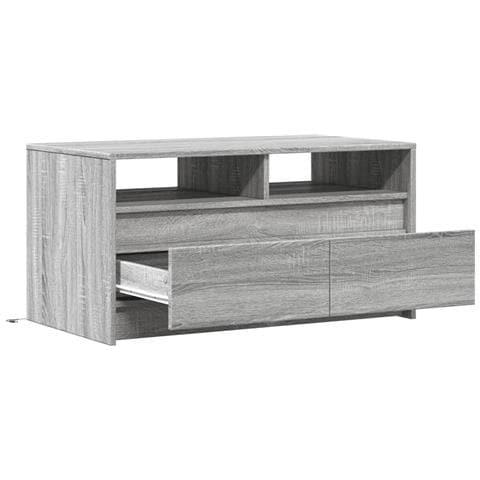 Tavolino da Salotto con Luci LED Grigio Sonoma in Truciolato - Foto 9