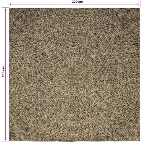 Tappeti per area Naturale e Nero 200 x 200 cm Juta - Foto 7
