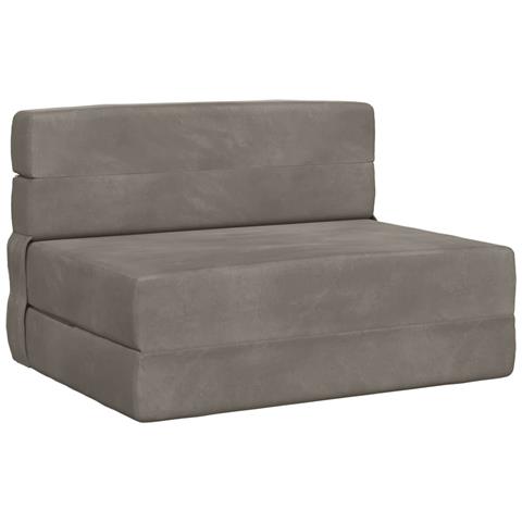 Divano Letto Pieghevole Grigio Chiaro 70 x 72 x 60 cm Tessuto - Foto 1