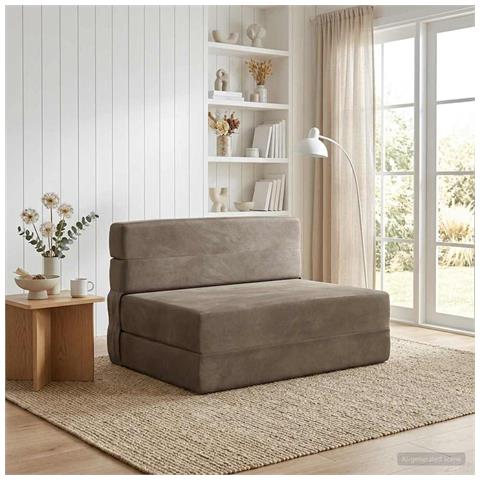 Divano Letto Pieghevole Grigio Chiaro 70 x 72 x 60 cm Tessuto - Foto 2