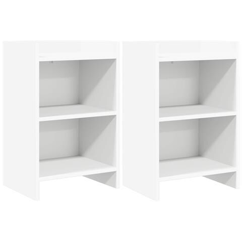 Comodini 2 pcs Bianco 40 x 30 x 60 cm Legno ingegnerizzato - Foto 1