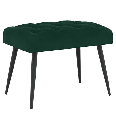 Panchina con bottoni imbottiti Verde Scuro 60 x 40 x 45 cm - Foto 1
