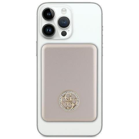 Induttore Di Alimentazione Magsafe 4g Con Logo In Metallo Strass 5w 3000mah - Oro - Foto 2