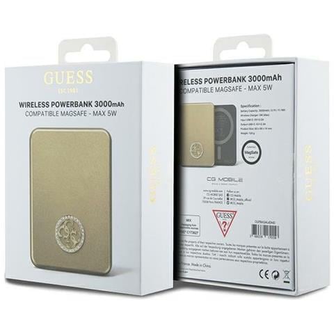 Induttore Di Alimentazione Magsafe 4g Con Logo In Metallo Strass 5w 3000mah - Oro - Foto 5