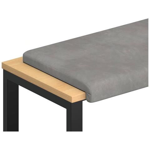 Cuscino per panchina Velluto Grigio Chiaro Profondità 35 cm - Foto 1