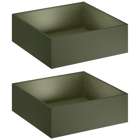 Vaso da giardino 2 pz Verde Oliva 60 x 60 x 20 cm - Foto 1