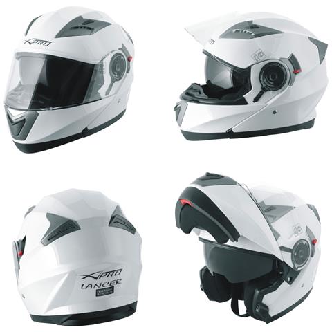 Casco Modulare Apribile Moto Touring Sport Visiera Parasole Bianco Xs - Foto 1
