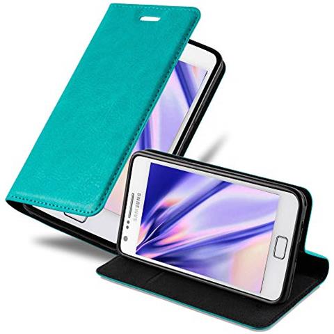 Custodia Compatibile Con Samsung Galaxy S2 / S2 Plus In Turchese Petrolio - Coperchio Protettiva Con Chiusura Magnetica, Funzione Stand E Tasca Per Le Carte - Foto 1
