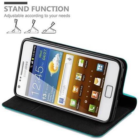 Custodia Compatibile Con Samsung Galaxy S2 / S2 Plus In Turchese Petrolio - Coperchio Protettiva Con Chiusura Magnetica, Funzione Stand E Tasca Per Le Carte - Foto 11