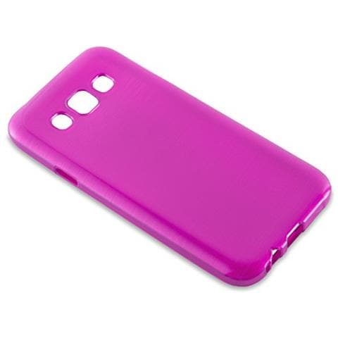 Custodia Compatibile Con Samsung Galaxy E5 2015 In Rosa - Coperchio Protettivo In Silicone Tpu Flessibile Con Design Spazzolato - Foto 2