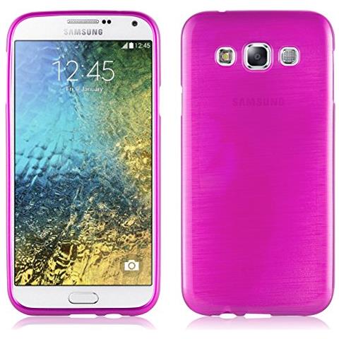 Custodia Compatibile Con Samsung Galaxy E5 2015 In Rosa - Coperchio Protettivo In Silicone Tpu Flessibile Con Design Spazzolato - Foto 1