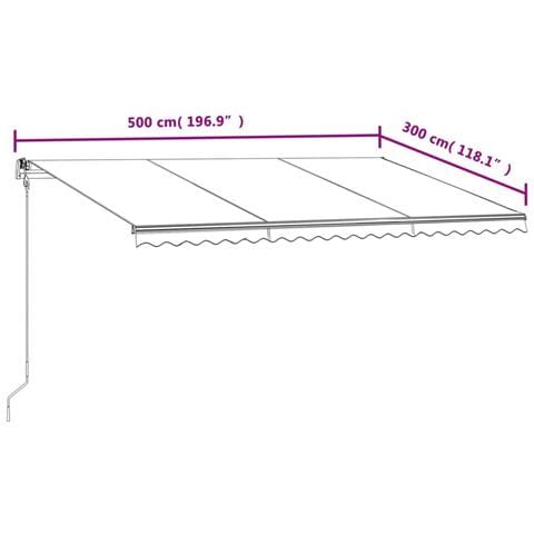 Tenda Da Sole Retrattile Automatica 500x300cm Gialla E Bianca - Foto 2