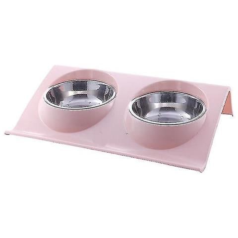 SLD Ciotole Da Gatto A Doppio Cane Ciotole Per Animali Domestici In Acciaio Inossidabile Premium Per Cani Di Piccola Taglia E Gattipink1ï¼ ‰