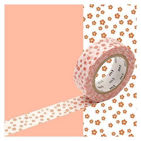 Nastro Adesivo Decorativo Fiori Rossi Su Sfondo Bianco - 1,5 Cm X 7 M - Foto 1