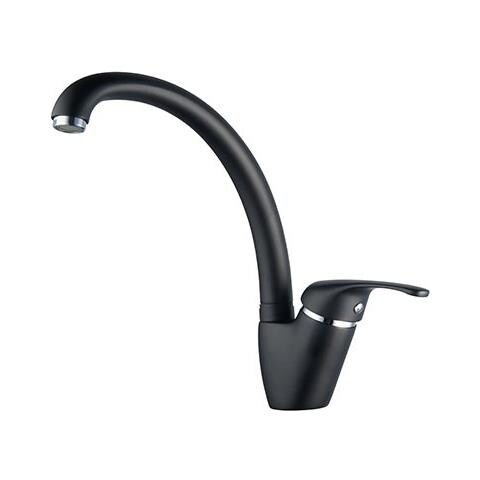 Miscelatore Monocomando Lavello Monoforo Canna Alta Granito Nero Opaco Livorno - Foto 3