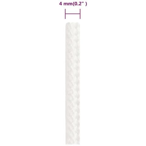 Corda Nautica Completamente Bianca 4 Mm 25 M In Polipropilene - Foto 2