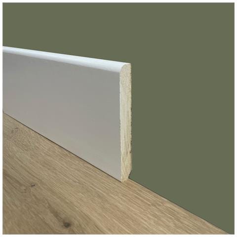 100 Metri Lineari Di Battiscopa In Legno Massello Alto Bc - 120x13mm Laccato Bianco - Foto 1