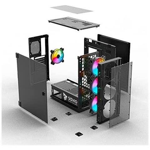 Case Raptor X1 Midi Tower Micro-ATX / Mini-ITX 2 Porte USB 2.0 1xUSB 3.0 Colore Nero. - Foto 5