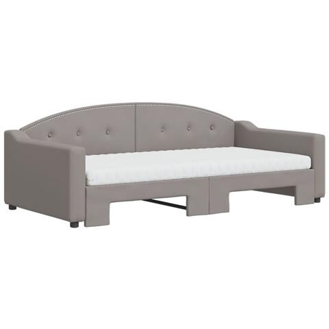 Divano Letto Estraibile Con Materassi Tortora 100x200cm Tessuto - Foto 2