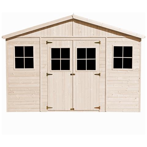 Casa Da Giardino In Legno Naturale Con Pavimento Impregnato H246x18x318 Cm / 12 M²- Timbela M331+m331g - Foto 1