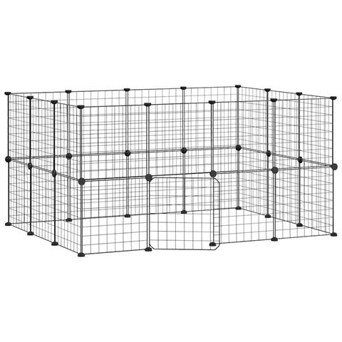 Gabbia Per Animali 28 Pannelli Con Porta Nero 35x35 Cm Acciaio - Foto 1