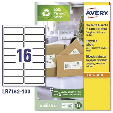 Etichette Per Stampante Avery Lr7162 99,1 X 33,9 Mm Bianco 100 Fogli (5 Unità) - Foto 2