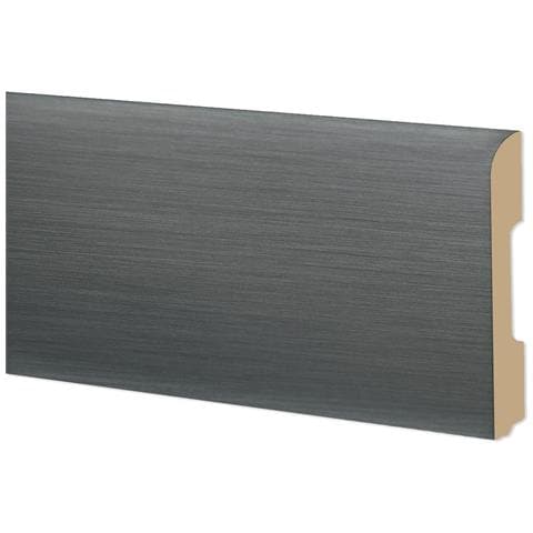 Battiscopa Bc Spazzolato In Polimeri Equalwood Hi-tec 68x10mm Bianco, Alluminio Ecc. - Alluminio - Foto 1