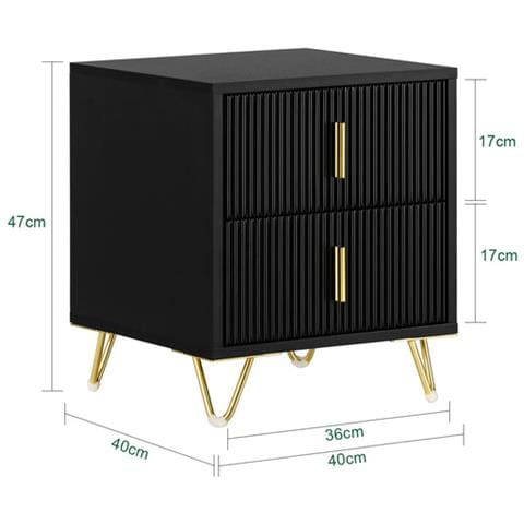 Comodino Letto Con 2 Cassetti Tavolino Da Salotto O Soggiorno Tavolino Telefono Nero 40x40x47cm, Fbt115-sch - Foto 2