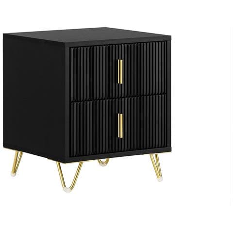 Comodino Letto Con 2 Cassetti Tavolino Da Salotto O Soggiorno Tavolino Telefono Nero 40x40x47cm, Fbt115-sch - Foto 1