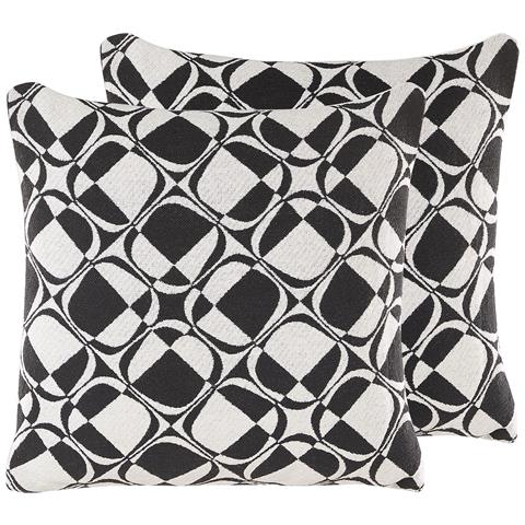 Set Di 2 Cuscini Koture Cotone 45 X 45 Cm Nero /bianco Trama Geometrica - Foto 7