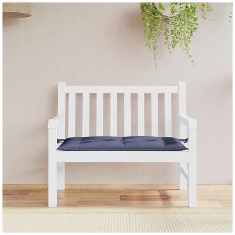 Cuscino Panca Giardino Blu Marino 100x50x7cm In Tessuto Oxford - Foto 1
