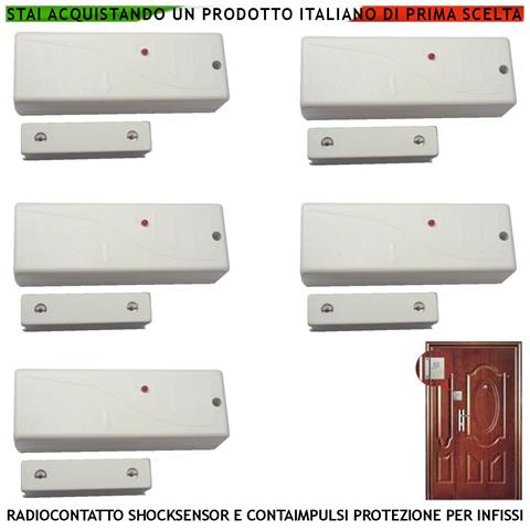 Sensore Scasso Sismico Radio Fr. 433,92 Mhz 2 Pezzi Per Antifurto Contatto Magnetico Contaimpulsi Per Switchallarm Ing - Foto 1