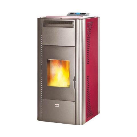 Termostufa A Pellet Con Struttura In Acciaio 21,96 Kw Riscaldamento Queen Idro 24 Bordeaux - Foto 1