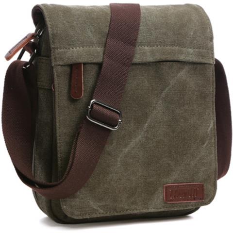 Borsa A Tracolla Sportiva In Tela E Pelle Darkgreen - Foto 2