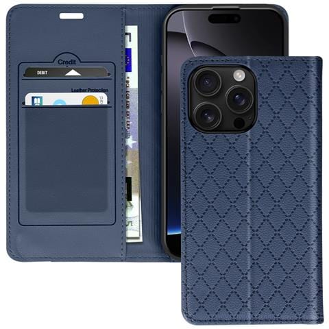 Custodia Folio Per Iphone 16 Pro Max Rombi Portacarte Supporto Video - Foto 1