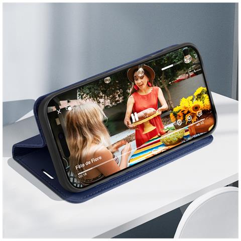 Custodia Folio Per Iphone 16 Pro Max Rombi Portacarte Supporto Video - Foto 5