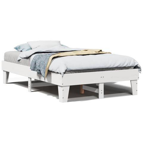 Letto Senza Materasso Bianco 120x200 Cm Legno Massello Di Pino - Foto 2