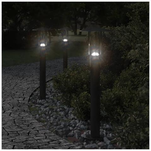 Lampada Da Terra Per Esterni Nera 60 Cm In Acciaio Inox - Foto 1