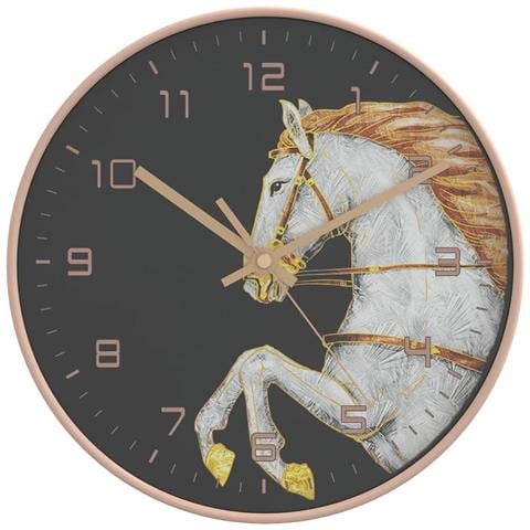 Orologio Da Parete Oro E Bianco 29,5 Cm Polistirene E Vetro - Foto 2