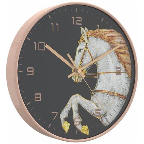 Orologio Da Parete Oro E Bianco 29,5 Cm Polistirene E Vetro - Foto 3