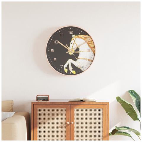 Orologio Da Parete Oro E Bianco 29,5 Cm Polistirene E Vetro - Foto 1