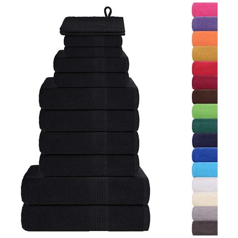 Set Asciugamani 12 Pz Neri 360 Gsm 100% Cotone - Foto 2