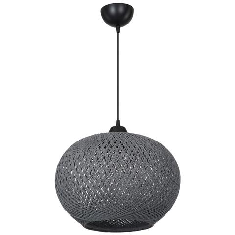 Lampada Da Soffitto Yumak Mdl4745 Con Paralume In Corda Antracite - Foto 1