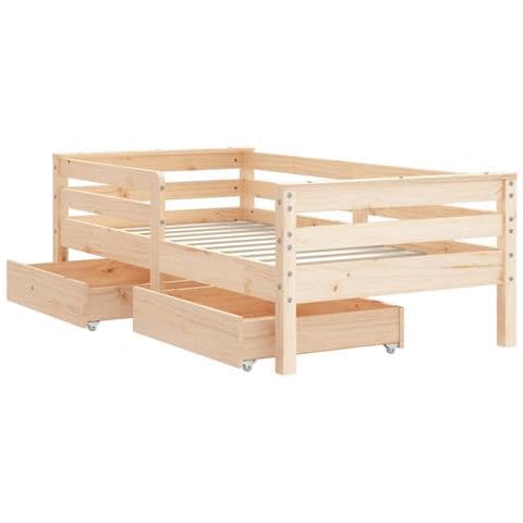 Giroletto Bambini con Cassetti 70x140 cm Legno Massello di Pino - Foto 10