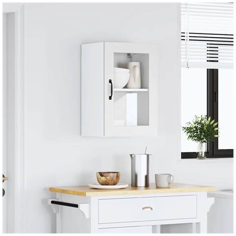 Pensile Da Cucina Con Porta In Vetro Porto Bianco - Foto 3