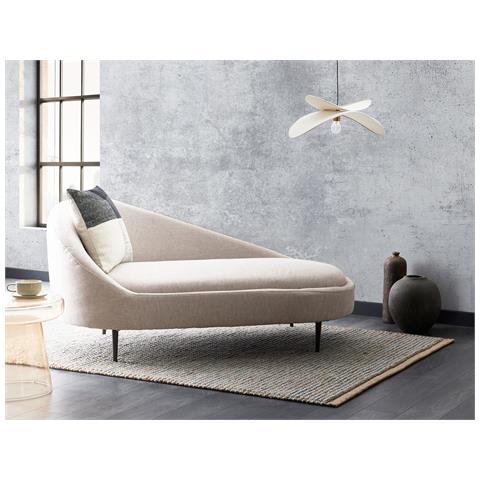 Chaise Longue Versione Sinistra Valreas Tessuto Tortora - Foto 1