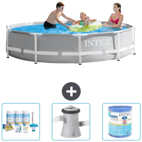 Piscina Fuori Terra - In Giro - 305x76 Cm - Grigio - Include Accessori Coordinati A1823 - Foto 1